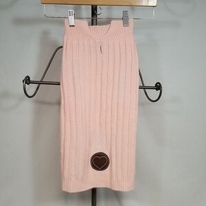 Petrage US Designs Light Pink Heart Patch Dog Clothing Size Large Pet Sweater